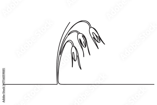 oat icon. Thin linear style design. one line Icon drawing with white background