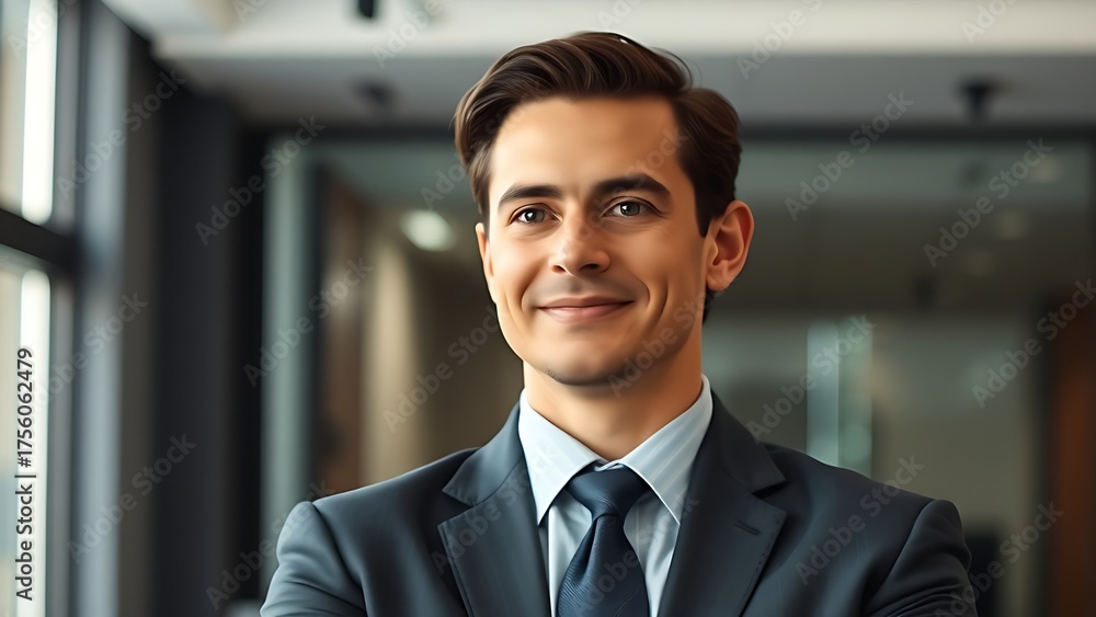 © Jane - Business professional in formal attire, confident expression with soft office backdrop.