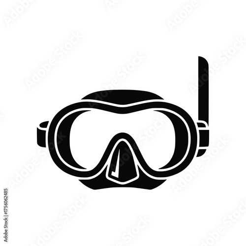 Scuba Diving Mask and Snorkel Solid Glyph Vector Icon