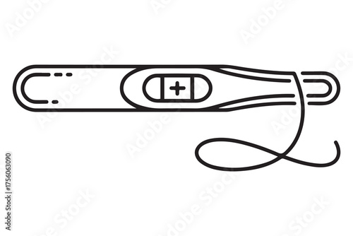 pregnant test icon. Thin linear style design. one line Icon drawing with white background