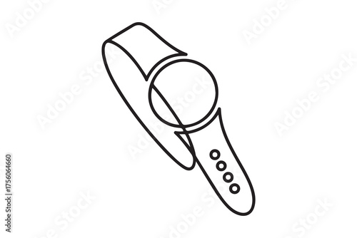 strap icon. Thin linear style design. one line Icon drawing with white background