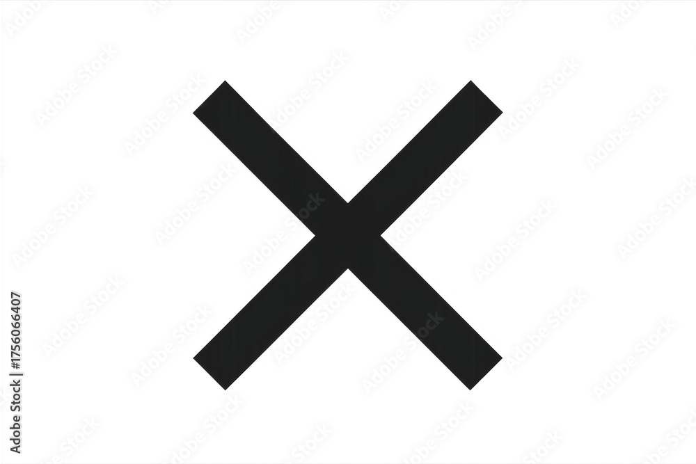 Obraz premium Black cross mark close symbol on transparent background