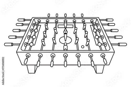 table football icon. Thin linear style design. one line Icon drawing with white background