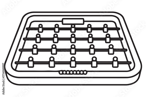 table football icon. Thin linear style design. one line Icon drawing with white background