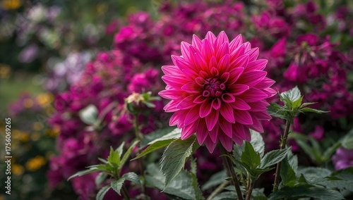 Vibrant magenta dahlia blossom