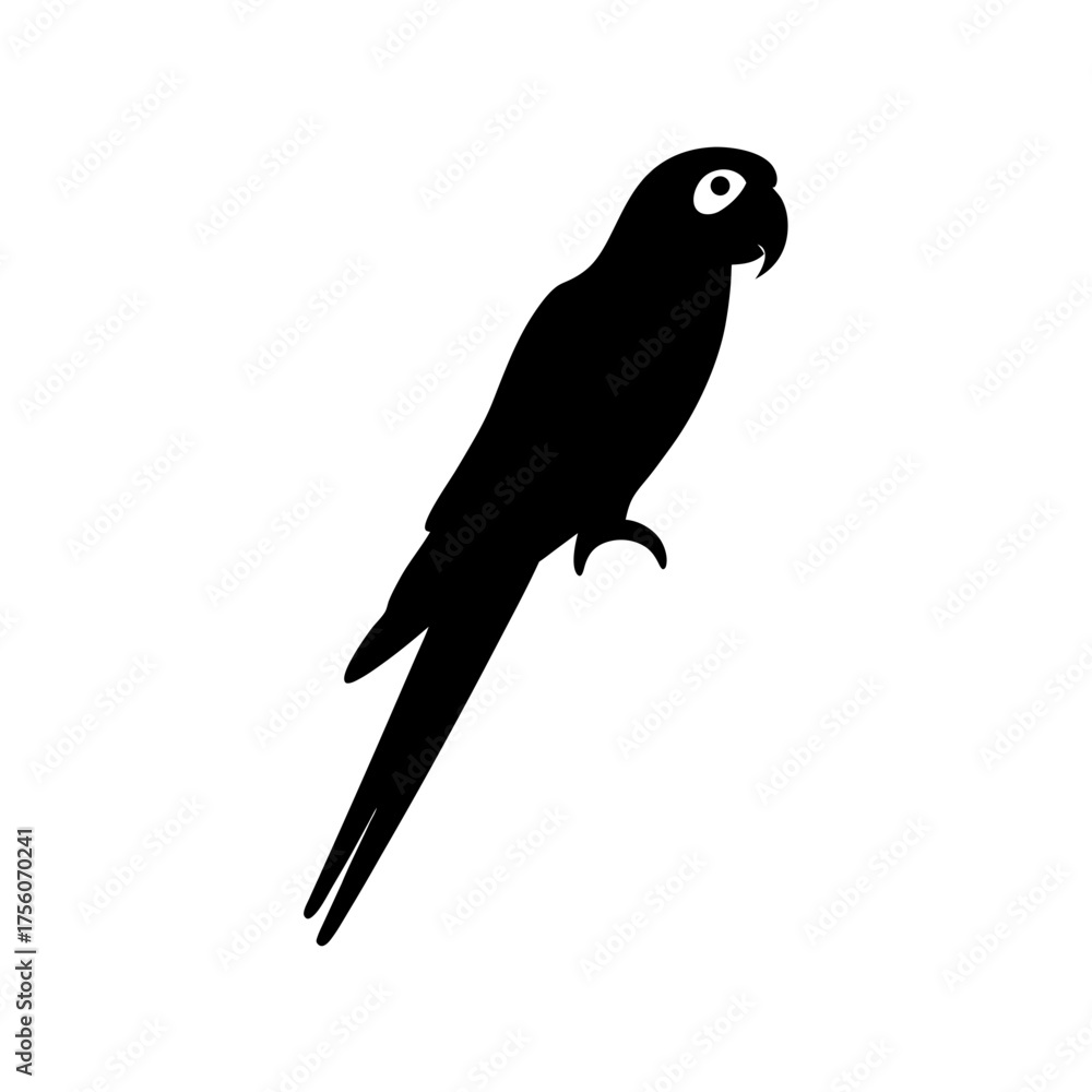 Fototapeta premium Silhouette of a majestic macaw parrot perched elegantly its distinctive profile clearly visible