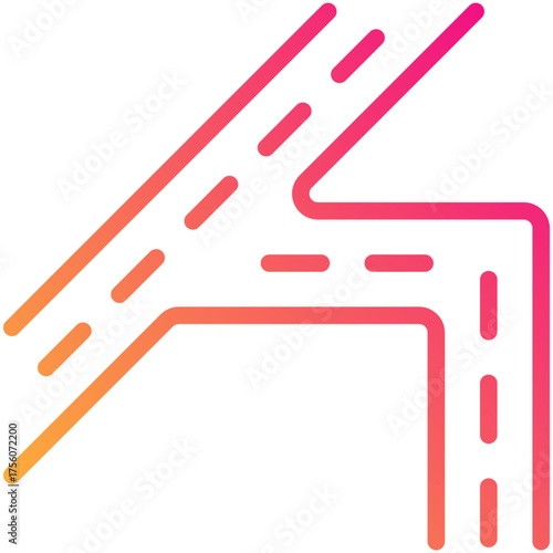road gradient line icon
