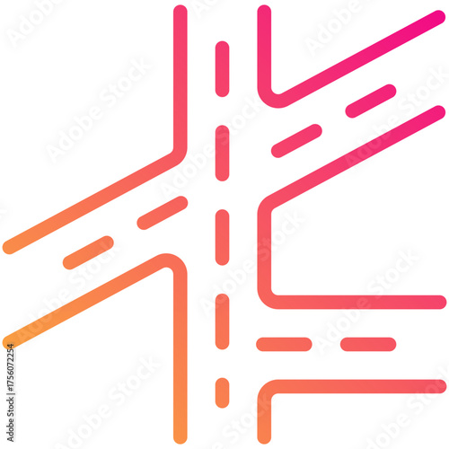 road gradient line icon