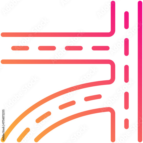 road gradient line icon