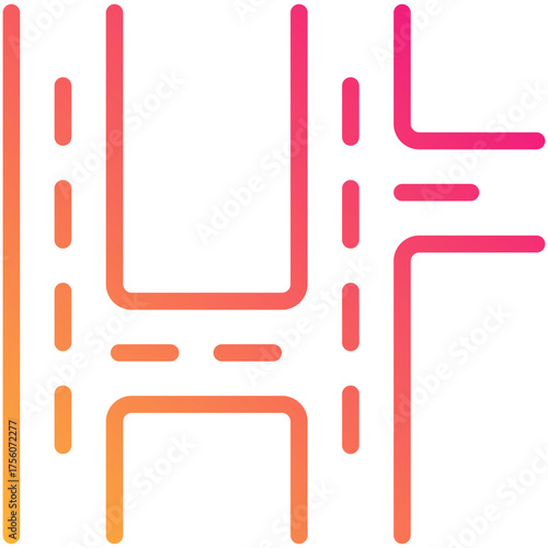 road gradient line icon