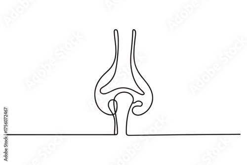 cartilage icon. Thin linear style design. one line Icon drawing with white background