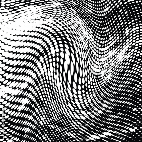 Wavy gradient halftone dots pattern texture background
