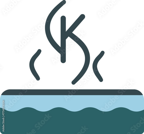 A stylized icon of a steamy hot tub.