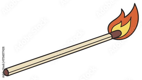 Burning matchstick igniting creative ideas, symbol of inspiration, and innovative spark for artistic designs and dynamic presentations, fire starter concept