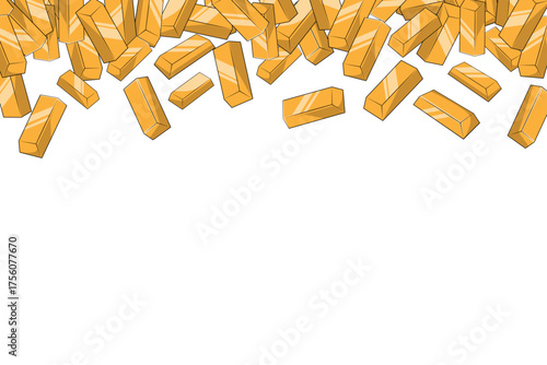 Falling Bullion Gold Bars Background