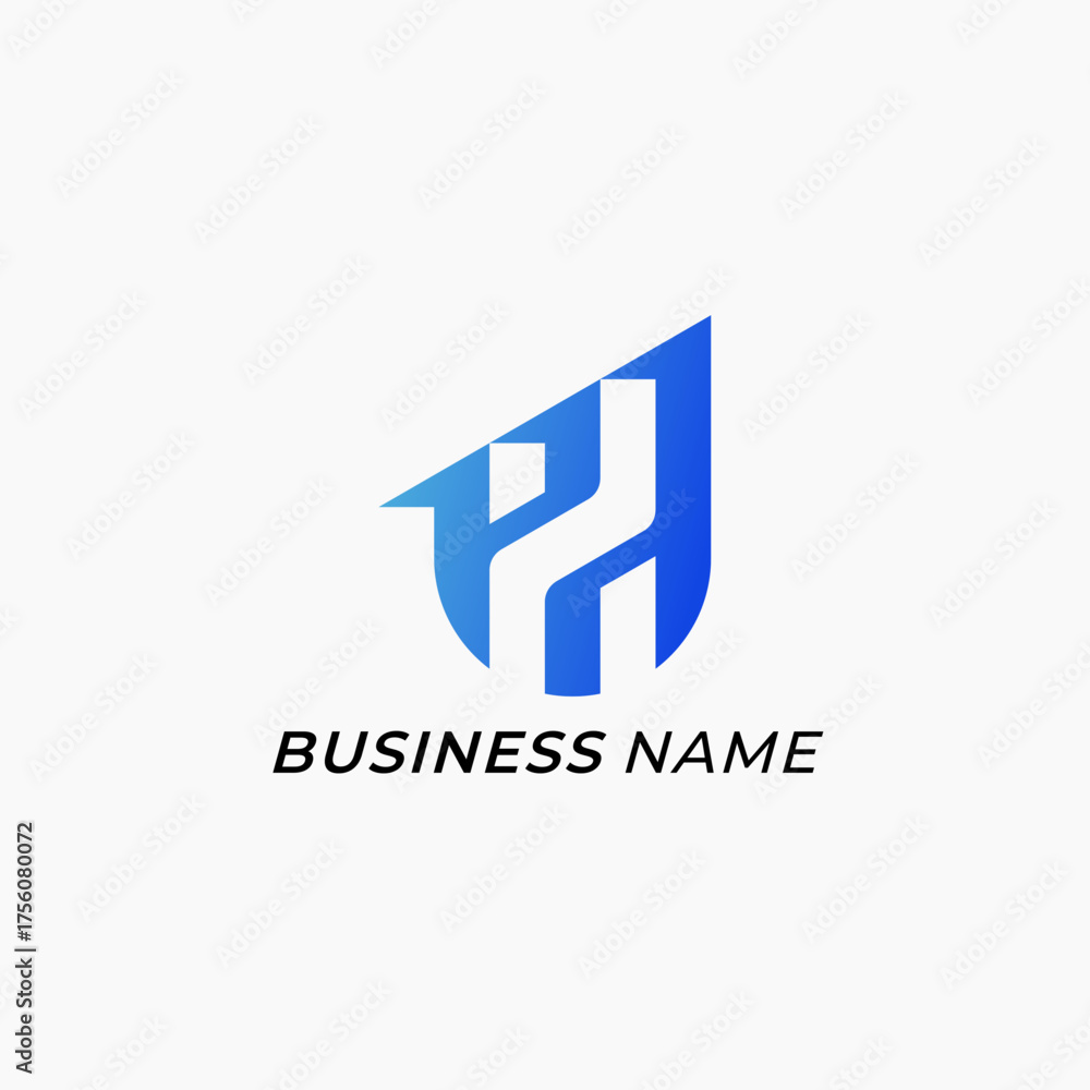 Obraz premium design logo creative letter H and arrow