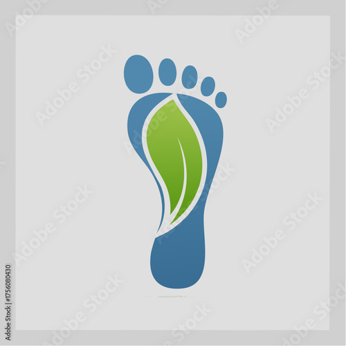 A Unique Footprint Logo Infused with Nature's Essence, Depicting Wellness and Balance
