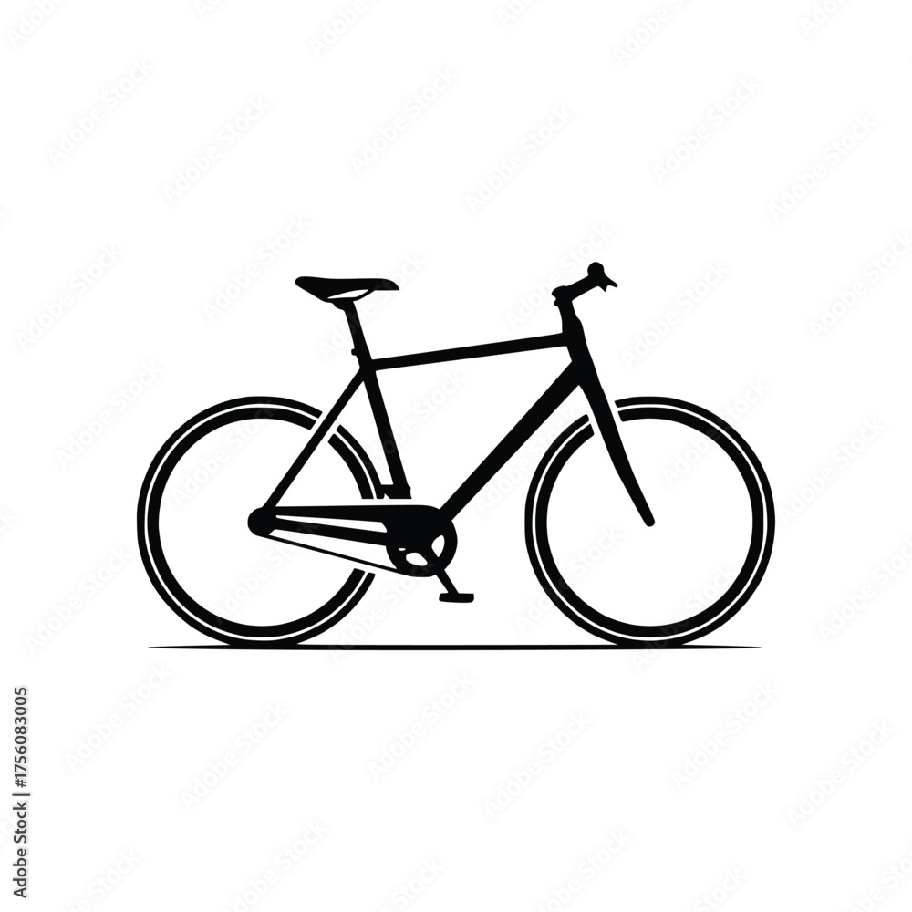 Fototapeta premium Classic City Bike Commuter Silhouette Vector Illustration