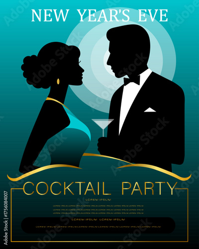 New Year's Eve cocktail party poster