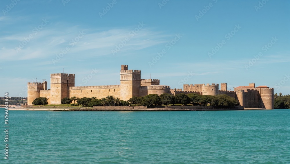 Fototapeta premium A scenic perspective of the historic coastal fortress