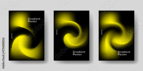Simple Template with Fluid Abstract Gradient Shapes — Modern Frame Layout for Flyer, Poster, or Cover Design