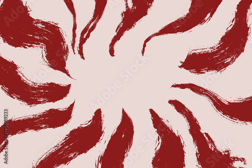 毛筆で描かれた動感ある歪み集中線が広がりを感じさせる抽象的な手描き背景素材  