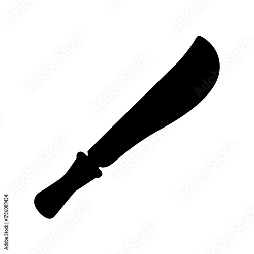 Sharp machete silhouette isolated tool for cutting vegetation and clearing jungle paths icon