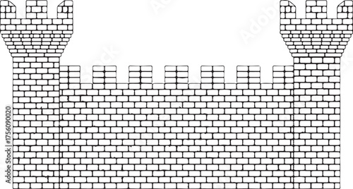 Illustration of a gray stone castle wall