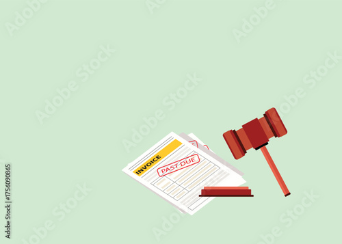 Bankruptcy legal law document process company insolvency during crisis recession picture of gavel judge
