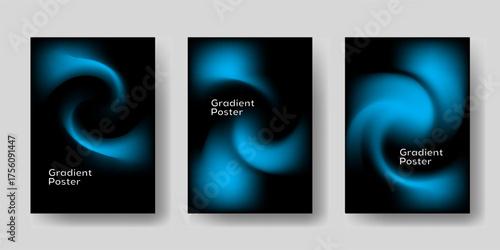 Simple Template with Fluid Abstract Gradient Shapes — Modern Frame Layout for Flyer, Poster, or Cover Design
