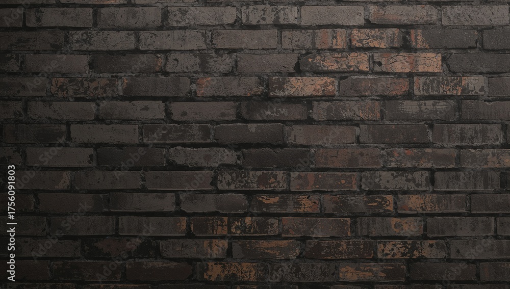 Fototapeta premium Vintage black grunge brick surface for textured background or design
