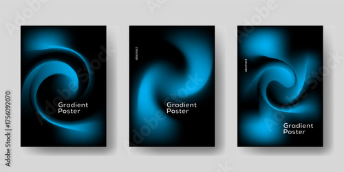 Simple Template with Fluid Abstract Gradient Shapes — Modern Frame Layout for Flyer, Poster, or Cover Design