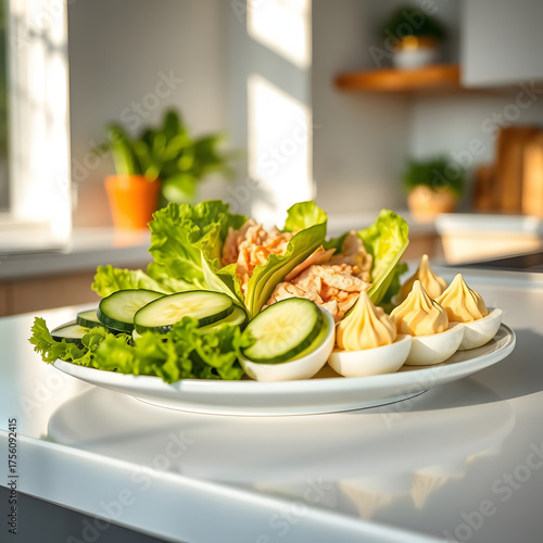 salad with shrimps and vegetables