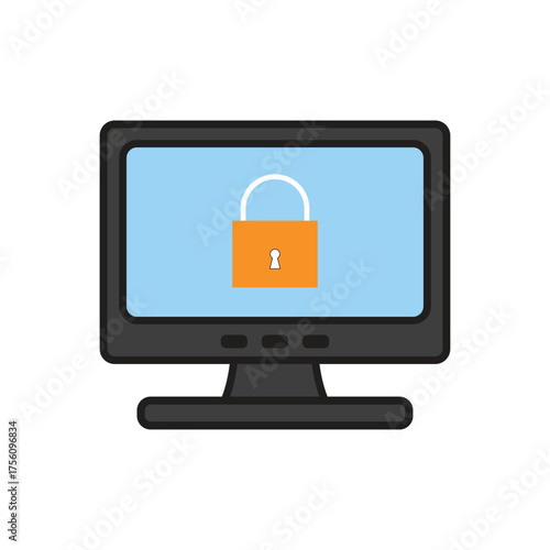 Secure your digital world with computer displaying a padlock emphasizing online privacy and data protection, safeguard your valuable information now