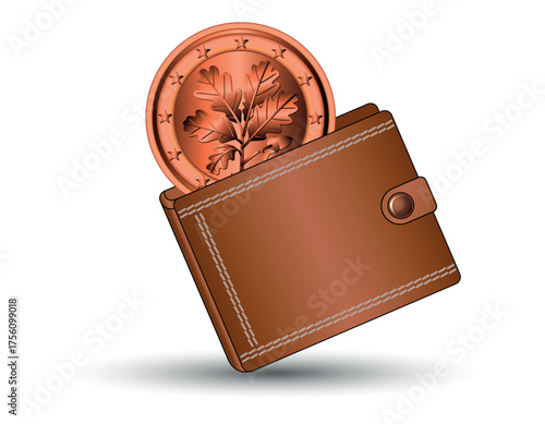 Eurocoin 1 cent Germany. A eurocoin Germany in 1 cent into the wallet.