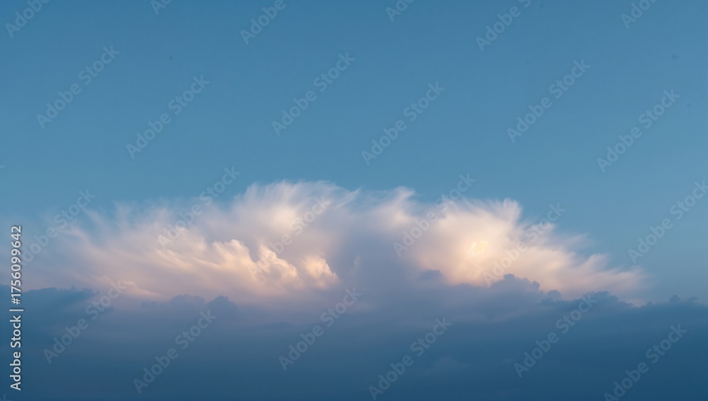 Fototapeta premium Morning Sky with Intense Blue Clouds as Backdrop