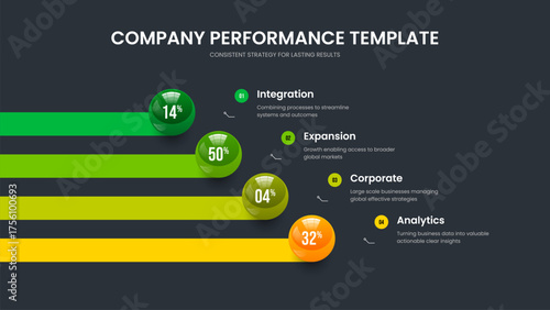 Marketing Innovation 4 Option Graph Frame Design. Creative Proposal Presentation Layout Vector Illustration. Minimalist Introduction Four Element Infographic Slideshow Template.
