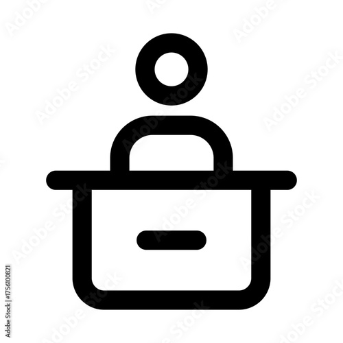 Front Desk Icon, Creative Outline Design for Reception, Service, Assistance, and Office