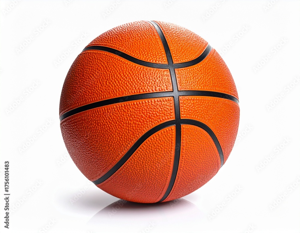 Fototapeta premium Realistic Basketball Ball Isolated on White Background – Clean Studio Shot