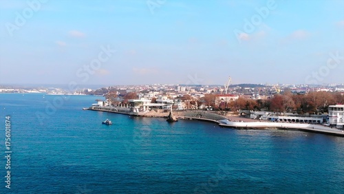 Wallpaper Mural Aerial view of sevastopol bay and sunken ships monument. Media Torontodigital.ca