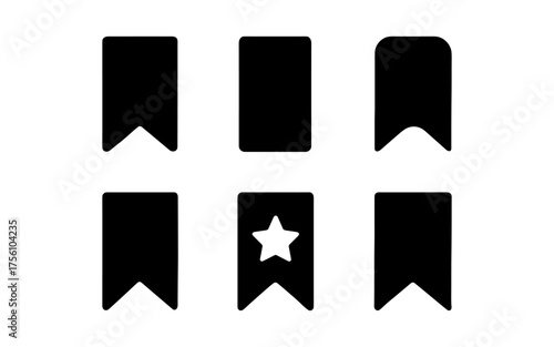 Free Download Minimalist bookmark icons set with various shapes and star element - GFXLoad