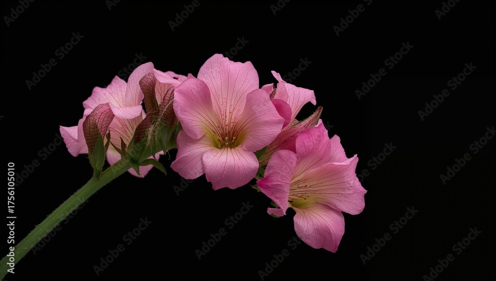 Fototapeta premium Colorful snapdragon blooms, lat. Antirrhinum majus, set against a dark backdrop