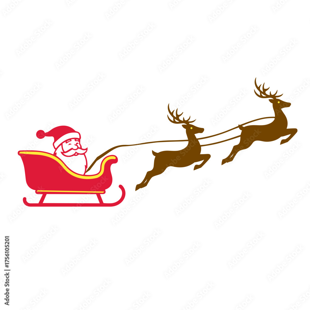 Fototapeta premium santa claus with sleigh