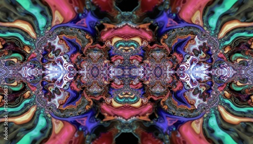 Wallpaper Mural Fractal Pattern Background Featuring Water Waves and Symmetrical Shapes Torontodigital.ca