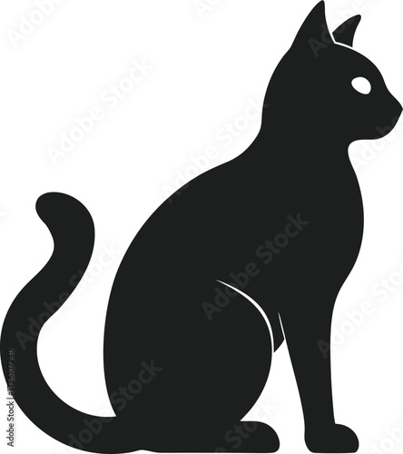 american shorthair cat silhoutte icon on transparent background