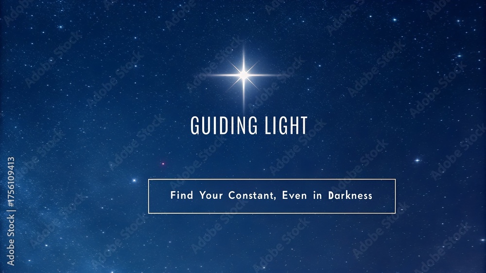 Naklejka premium Bright star shining in the dark sky with guiding message