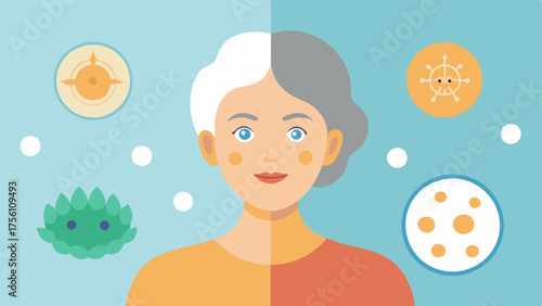 AntiAging Effects A sidebyside depiction of young and mature skin with exosomes herding nutrients to the mature skin illustrating their antiaging properties.