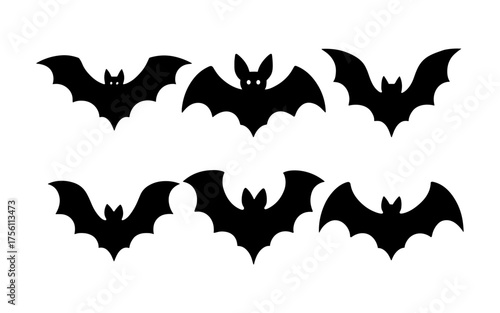 Silhouette bats collection for halloween designs and decorations