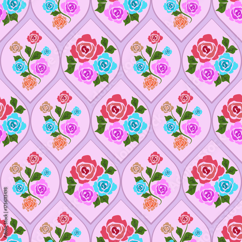 seamless pattern with flowers, Hand drawn vintage floral pattern. Ornamental botanical flower pattern. Traditional, for fabric, textiles, clothing, wrapping paper, backdrop, banner, illustration