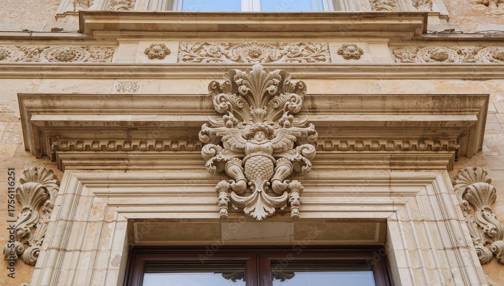 Obraz premium Exploring Baroque architectural details in a historic southern city